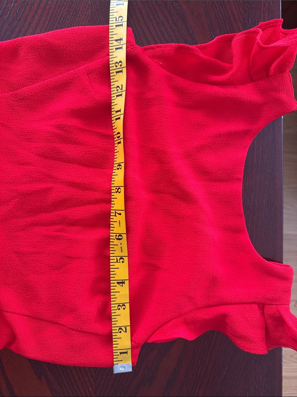 Red Ruffle Sleeve Dress - Picture 4 of 9